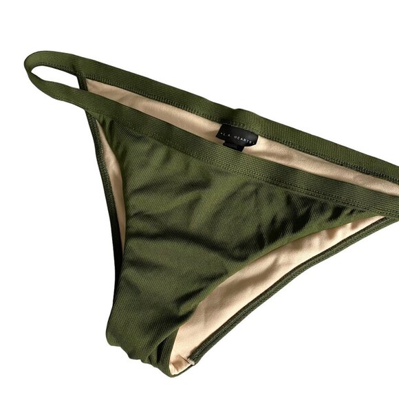 LA Hearts | Pacsun Army Green Ribbed Bikini Bottom Size L - Picture 1 of 4